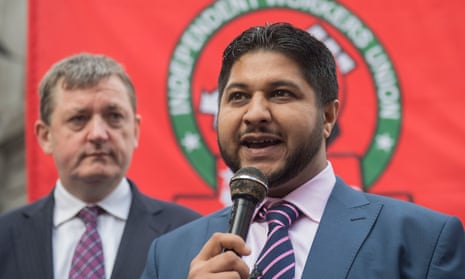 James Farrer (left) and Yaseen Aslam during a demonstration during Uber’s appeal against an earlier court ruling in 2017.