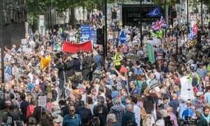 Thousands of people fill Whitehall to protest against the decision by Boris Johnson to suspend parliament.