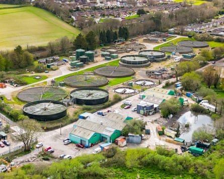 A sewage treatment works at Dorchester from the air