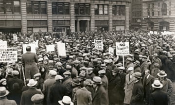 A mass meeting called by the Communist Party in Union Square, New York.