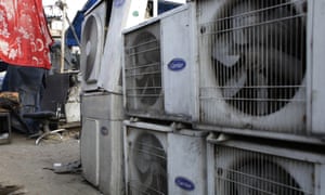 An air conditioner shop in Delhi, India