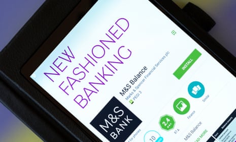 M&S Bank app on an android tablet