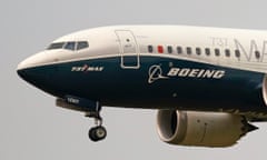 File photo of a Boeing 737 Max jet preparing to land