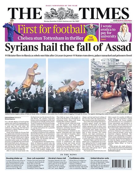 THE TIMES, cover 9 December 2024.