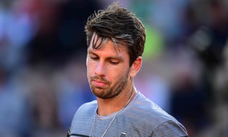 Cameron Norrie looks despondent against Italy’s Lorenzo Musetti during his defeat