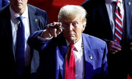 Donald Trump after a speech in La Crosse, Wisconsin, on 29 August 2024.