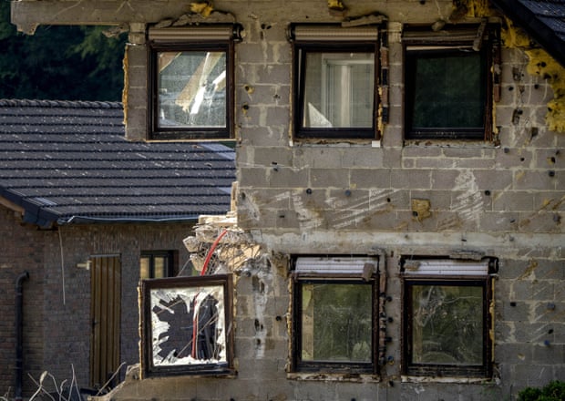 Damage from last year’s flood is still visible in the village of Ahrbrück