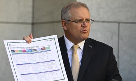 PM Scott Morrison announcing the three-step plan to lift Covid-19 restrictions after Friday’s national cabinet meeting