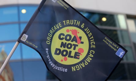 A banner for the Orgreave Truth and Justice Campaign.