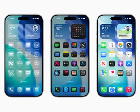 iOS 26 home screens, widgets and icons on an iPhone.