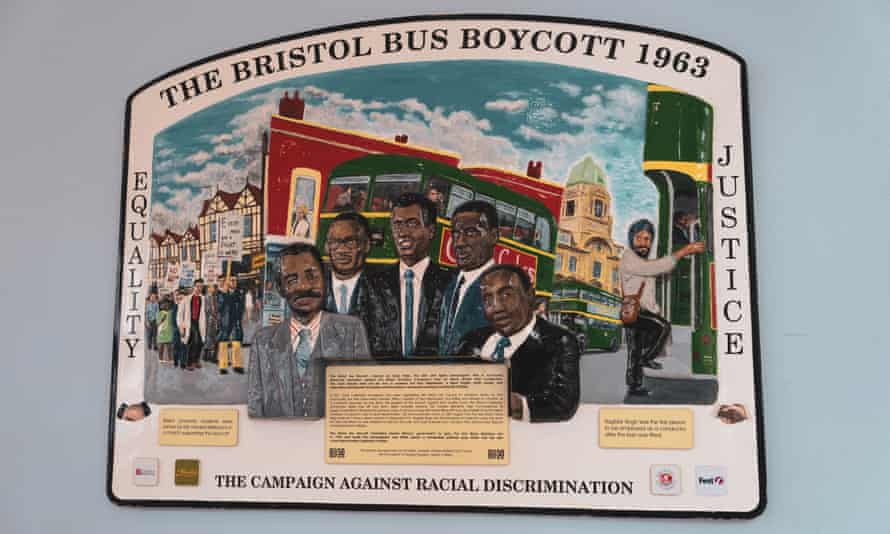 A plaque commemorating the Bristol bus boycott of 1963 in Bristol bus station.