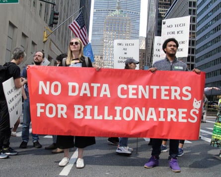 A protest outside New York climate week.