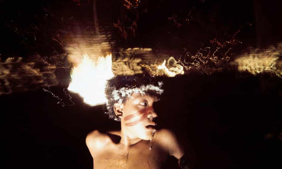 Shamanistic ritual … a young man under the influence of the hallucinogen yãkoana.