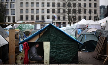 The Occupy protest camp in Finsbury Squarein 2012