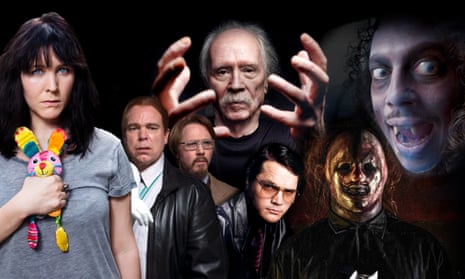 Primal fears: (from left) Alice Lowe, Pemberton and Shearsmith, John Carpenter, Matthew Holness, Slipknot’s The Clown, and Kirk Hammett