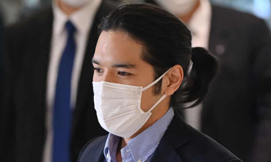 Kei Komuro, the boyfriend of Japan’s Princess Mako, with his hair in a ponytail.