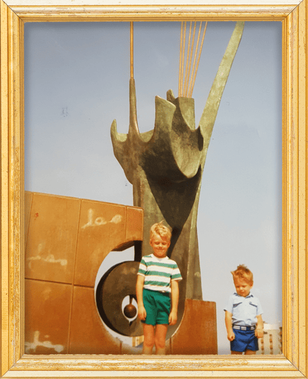 ‘The roads were doted with vast works of modern art’ … Stuart and Pete in Jeddah.