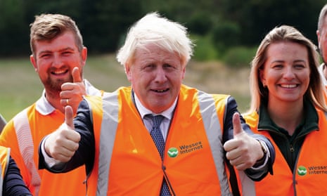 Boris Johnson during a visit to Dorset.
