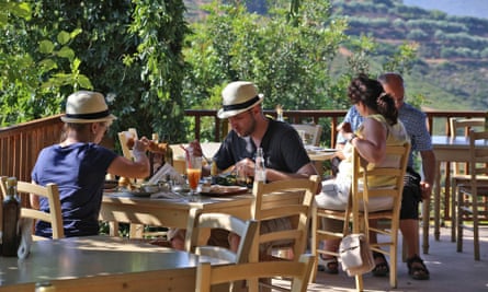 Cafe at Botanical Park Gardens of Crete.
