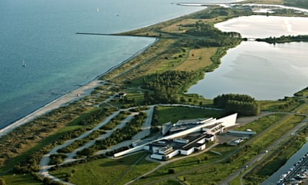 A view of the Arken museum from the air.