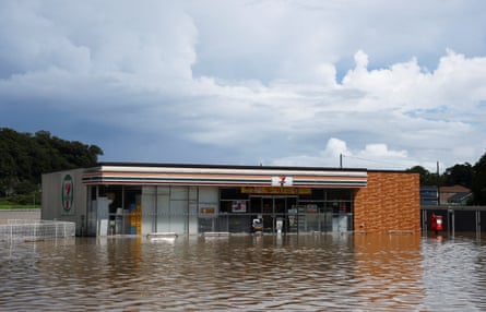 A flooded 7-Eleven store Oamishirasato.