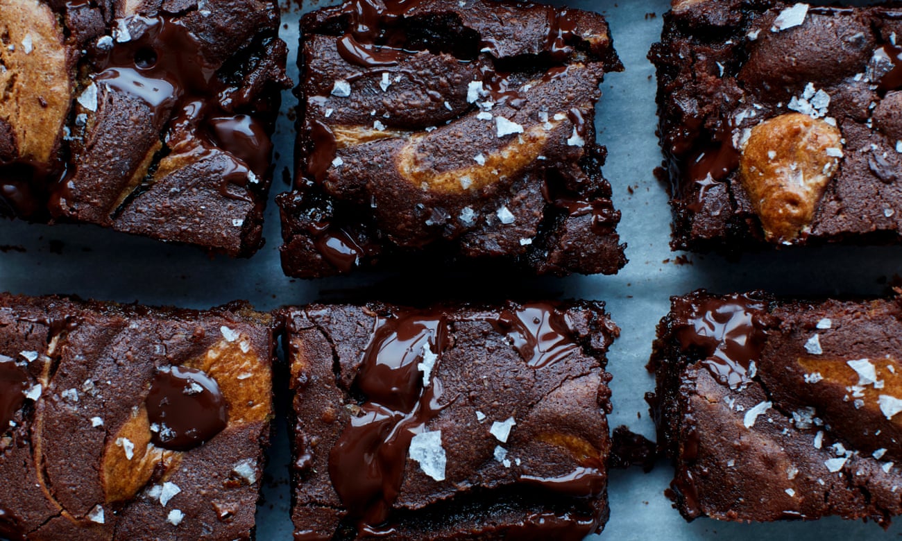 The gooey delight: Anna Jones’s chocolate and almond butter brownies.
