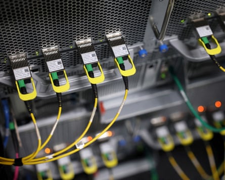 A position shows item of racks for information servers, GPUs and CPUs.