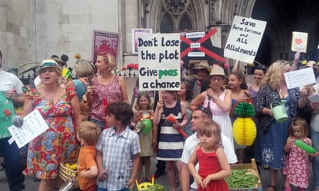 Save Farm Terrace campaigners outside the Royal Courts of Justice in July 2o14