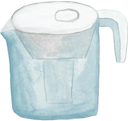 An illustration of a water filter jug