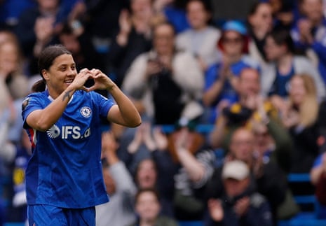 Chelsea's Sam Kerr celebrates after opening the scoring.