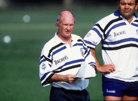 Brian Ashton takes a training session with Bath in 1996.