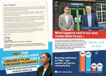 A Conservative leaflet in Haslemere.