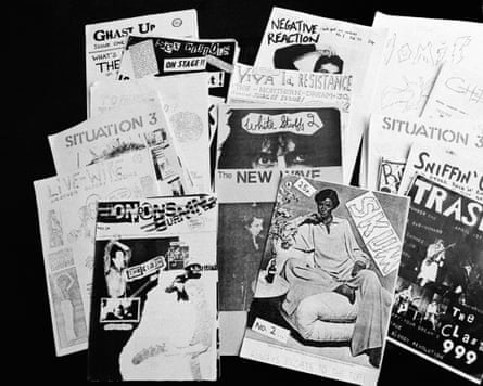 a collection of black and white fanzines