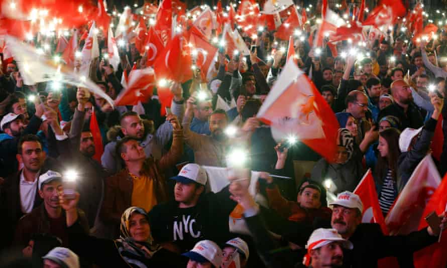 AKP supporters in Ankara, Turkey.