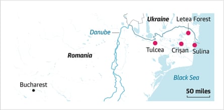 Danube delta map