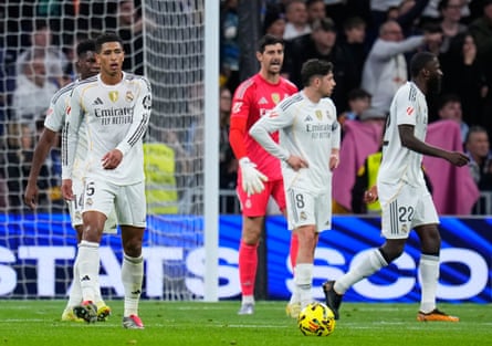 Real Madrid’s players show disappointment after going 2-0 down late on