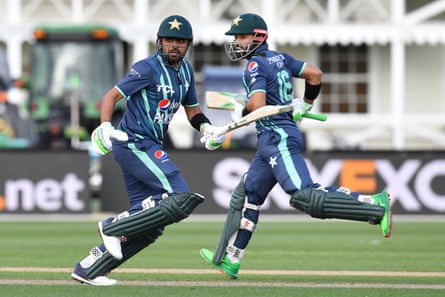 Babar Azam (left) and Mohammad Rizwan have scored 840 runs opening the batting together in 2022 at an average of nearly 50.