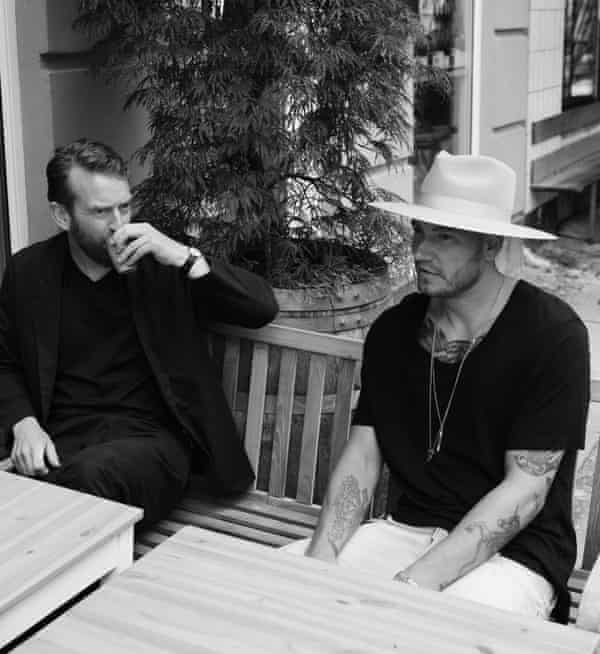 Nicklas Bendtner with Rune Skyum-Nielsen, who co-wrote his autobiography Both Sides.