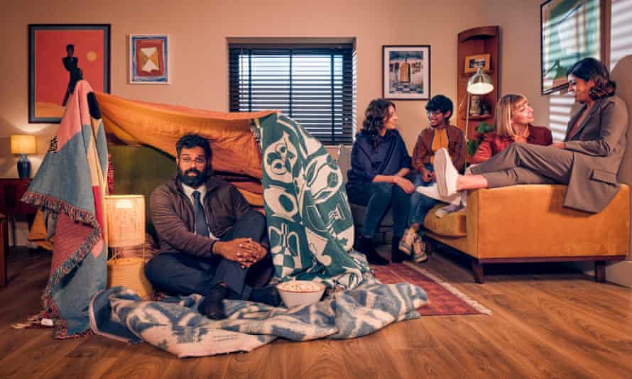 Romesh Ranganathan, Jessica Knappett, Kieran Logendra, Lisa McGrillis and Mandeep Dhillon in Avoidance.