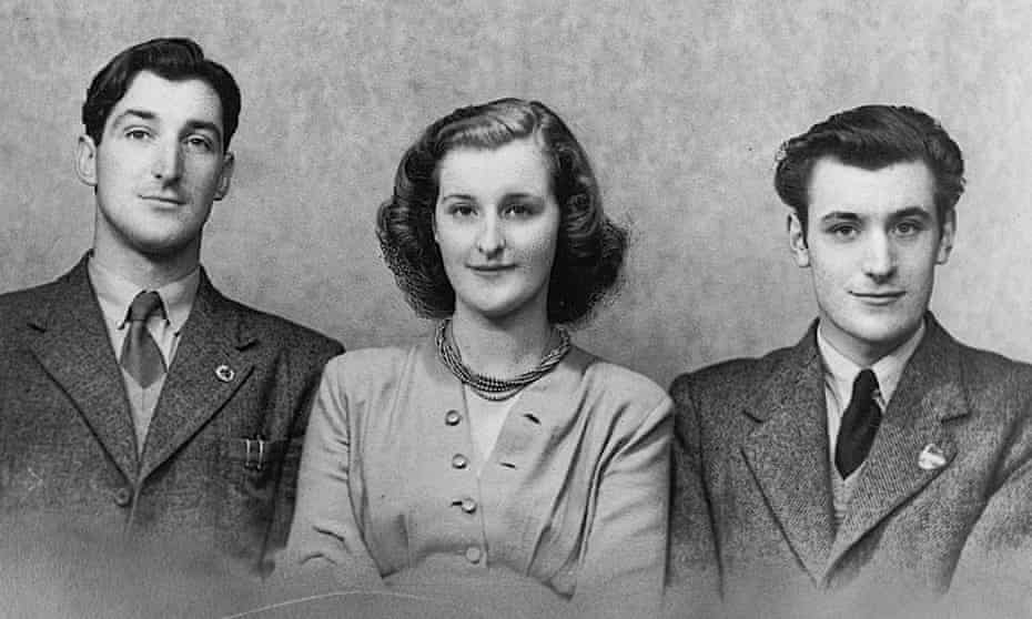 Olwyn Hughes, centre, with her brothers, Ted, right, and Gerald.