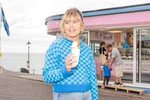 Student Elle Matthews enjoys an ice cream at Ice Cromer, one of Jay Rayner’s 10 best value places to eat around the British coastline in OFM.