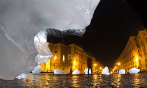 An art installation made with parts of Greenland’s ice cap in Paris at COP21 by Olafur Eliasson.