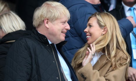Boris Johnson and Carrie Symonds at a rugby match in March.