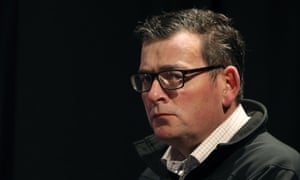 Victorian Premier Daniel Andrews looks on during a press conference in Melbourne to discuss the latest COVID-19 figures across Victoria, Saturday