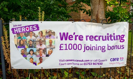 Banner recruiting care workers