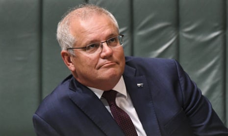 Australian Prime Minister Scott Morrison during House of Representatives Question Time at Parliament House in Canberra, February 3, 2021. 