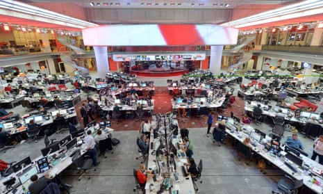 The BBC newsroom in New Broadcasting House