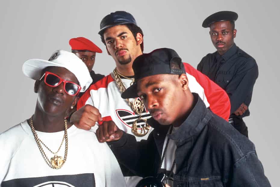 Public Enemy - Flavor Flav, Professor Griff, Terminator X and one of the S1W crew