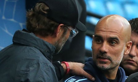 Klopp with Pep Guardiola, July 2020.
