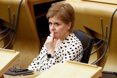 Nicola Sturgeon in the Scottish parliament yesterday.
